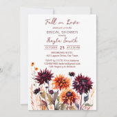 Herbst in Liebe borange-orange Dahlias Brautparty Einladung (Vorderseite)