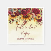 Herbst in Liebe bordeauxfarbene Sonnenblumen Braut Serviette (Vorderseite)