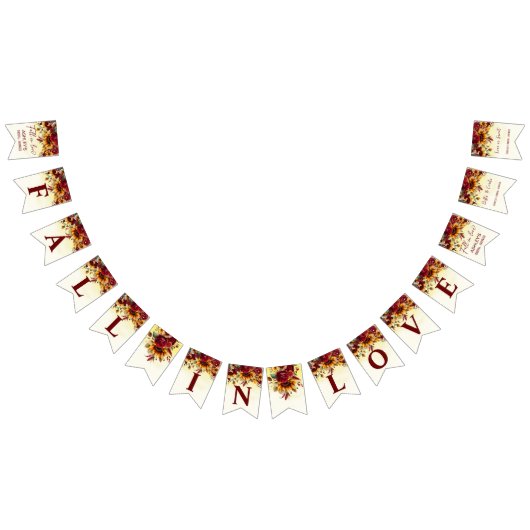 Herbst in Liebe bordeauxfarbene Sonnenblumen Braut Wimpelkette (Alle)