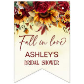 Herbst in Liebe bordeauxfarbene Sonnenblumen Braut Wimpelkette (Erste Fahne)