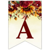 Herbst in Liebe bordeauxfarbene Sonnenblumen Braut Wimpelkette (Dritte Fahne)