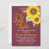 Herbst in Liebe Brautdusche Einladung - Sonnenblum (Vorderseite)