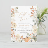 Herbst in Liebe Bridal Dusche Einladung, Pumpkin Einladung (Stehend Vorderseite)