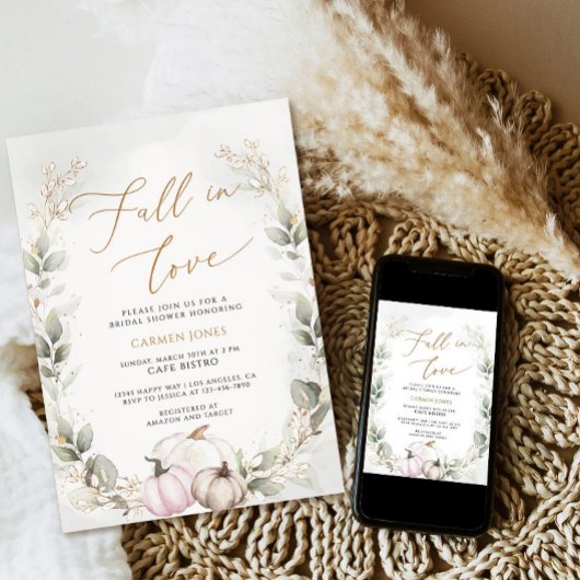 Herbst in Liebe Bridal Dusche Einladung, Pumpkin Einladung