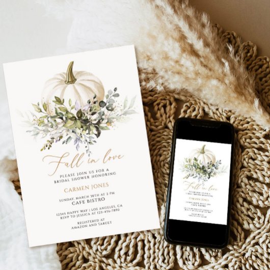 Herbst in Liebe Bridal Dusche Einladung, Pumpkin Einladung