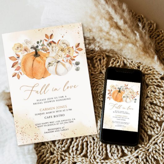 Herbst in Liebe Bridal Dusche Einladung, Pumpkin Einladung