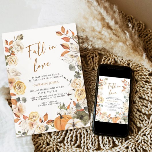 Herbst in Liebe Bridal Dusche Einladung, Pumpkin Einladung