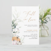 Herbst in Liebe Bridal Dusche Einladung, Pumpkin Einladung (Stehend Vorderseite)