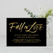 Herbst in Liebe Briefe Schwarze Probe Abendessen Folieneinladung (Stehend vorne)