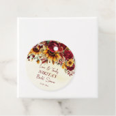 Herbst in Liebe burgundy Rose Sonnenblumen danke I Geschenkanhänger (Beispiel)