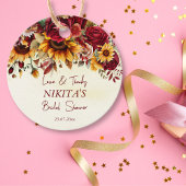 Herbst in Liebe burgundy Rose Sonnenblumen danke I Geschenkanhänger