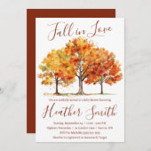 Herbst in Liebe, Eiche, Ahornbäume, Herbstdusche Einladung (Vorne/Hinten)