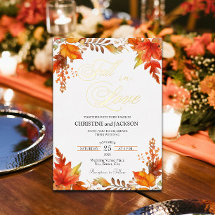 Herbst in Liebe Elegant Boho Blumenzwiebelgolden Folieneinladung