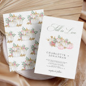 Herbst in Liebe Elegant Pumpkin Florals Hochzeit Einladung