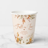 Herbst in Liebe elegantes rustikales Brautparty Pappbecher (Rückseite)