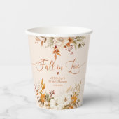 Herbst in Liebe elegantes rustikales Brautparty Pappbecher (Vorderseite)