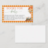 Herbst in Liebe Floral Orange Gingham Bücher für B Begleitkarte (Vorne/Hinten)