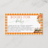 Herbst in Liebe Floral Orange Gingham Bücher für B Begleitkarte (Vorderseite)