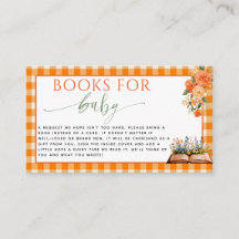 Herbst in Liebe Floral Orange Gingham Bücher für B