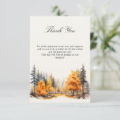 Herbst in Liebe Forest Hochzeit Foto Dankeskarte (Stehend Vorderseite)