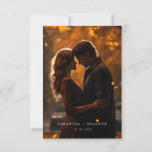 Herbst in Liebe Forest Hochzeit Foto Dankeskarte (Rückseite)