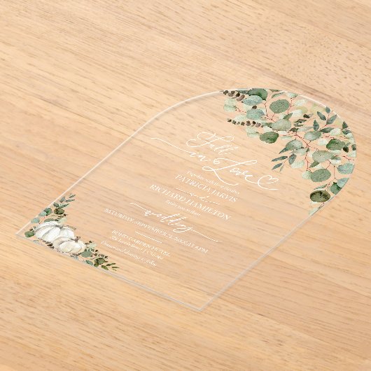 Herbst in Liebe Greenery Pumpkin Wedding Acryleinladungen (Ablage )