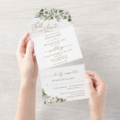 Herbst in Liebe Greenery Pumpkin Wedding All In One Einladung (Abreißen)