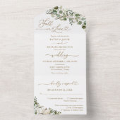 Herbst in Liebe Greenery Pumpkin Wedding All In One Einladung (Innen Boden)