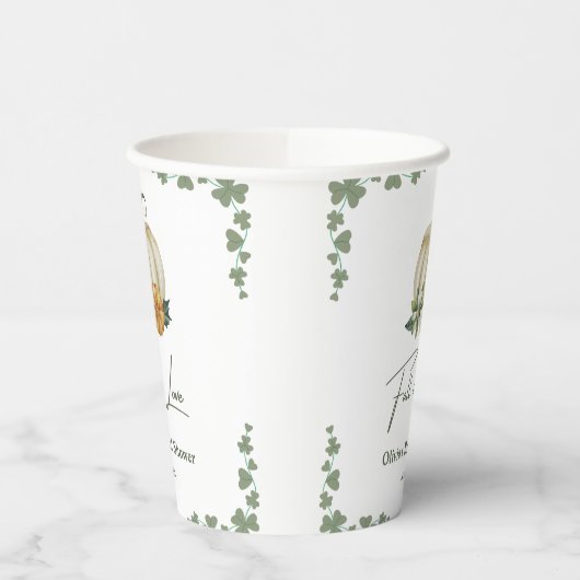 Herbst in Liebe Grünpflanzen Kürnhaut Brautparty Pappbecher (Links)