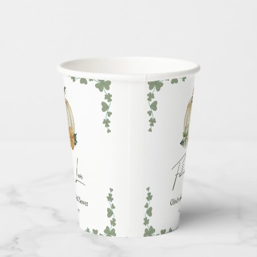 Herbst in Liebe Grünpflanzen Kürnhaut Brautparty Pappbecher (Rechts)