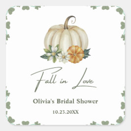 Herbst in Liebe Grünpflanzen Kürnhaut Brautparty Runder Aufkleber