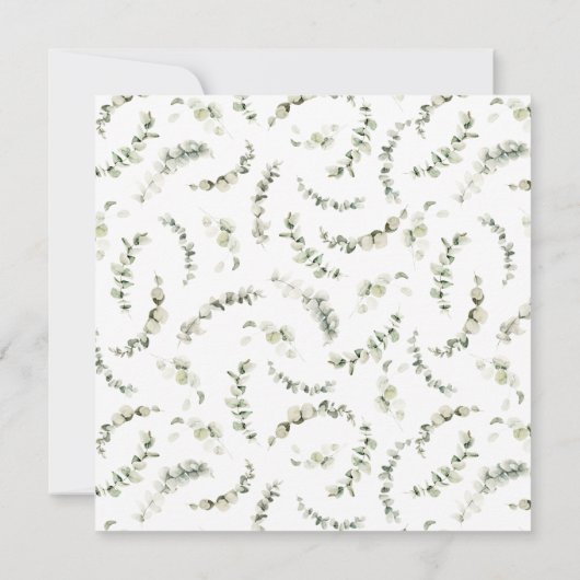 Herbst in Liebe Grünpflanzen Pumpkin Herbst Brautp Einladung (Rückseite)