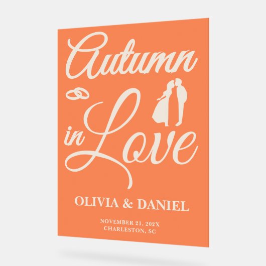 Herbst in Liebe | Hochzeit im Herbst Willkommen Acrylschild (Winkel)