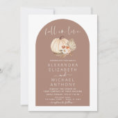 Herbst in Liebe Hochzeit Terracotta Weißer Kürbis Einladung (Vorderseite)