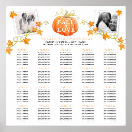 Herbst in Liebe Kürbis 20 Hochzeitstische Plan Poster