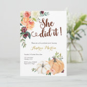 Herbst in Liebe Kürbis Abschlussfeier Einladung (Stehend Vorderseite)