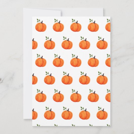 Herbst in Liebe Kürbis Blumenfall Baby Dusche Einladung (Rückseite)