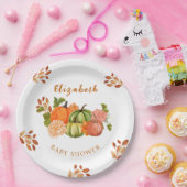 Herbst in Liebe Kürbis Blumensträußdusche Baby Pappteller (Party)