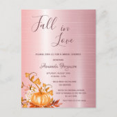Herbst in Liebe Kürbis Brautdusche Einladung Postkarte (Vorderseite)