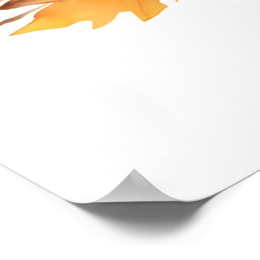 Herbst in Liebe Kürbis Brautparty Begrüßungszeiche Poster (Ecke)