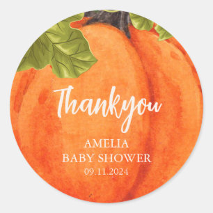 Herbst in Liebe Kürbis Floral Fall Baby Dusche Runder Aufkleber