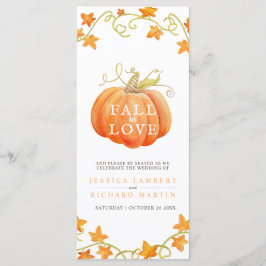 Herbst in Liebe Kürbiswasserfarbe Hochzeitsprogram Programm