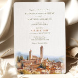 Herbst in Liebe mit San Gimignano Hochzeit Italien Einladung<br><div class="desc">Stellen Sie sich vor, sich im Herzen der Toskana Gelübde auszutauschen, umgeben von der atemberaubenden Schönheit der alten Türme San Gimignano. Unsere Hochzeitseinladung in Aquarellfarben erweckt den Zauber dieser bezaubernden Stadt mit ihren kurvenreichen Pflasterstraßen, Weinbergen und Panoramen. Es ist für Sie konzipiert und lädt Ihre Gäste ein, die Romantik und...</div>