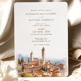 Herbst in Liebe mit San Gimignano Hochzeit Italien Einladung