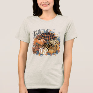 Herbst in Liebe mit wunderschönem rustikalem Kürbi Tri-Blend Shirt
