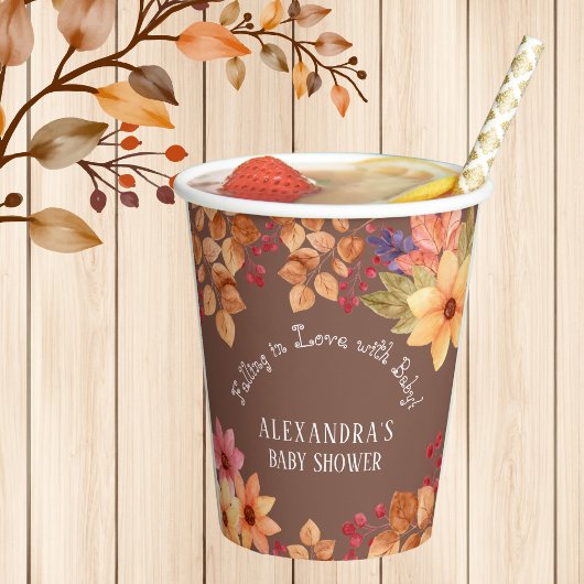 Herbst in Liebe Mocha Herbstdusche Pappbecher