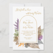 Herbst in Liebe Oktober Blätter Elegant Baby Showe Einladung (Vorderseite)