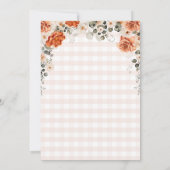 Herbst in Liebe Orange Gingham Pumpkin Baby Shower Einladung (Rückseite)