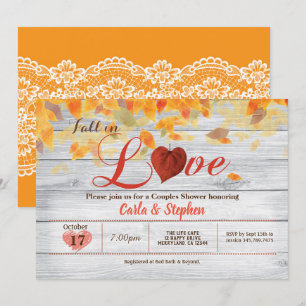 Herbst in Liebe Paare duschen rustikales Holz Einladung