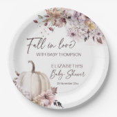 Herbst in Liebe pastellfarbene boho Kürbis Babydus Pappteller (Vorderseite)